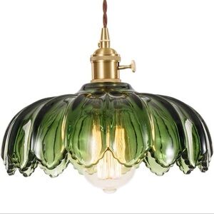 Vintage Pendant Light Fixtures - Glass Pendant Light Green Hanging Light Fixture